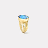 10.6ct Round Cabochon Australian Opal Vein Ring