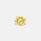 12.79ct Cushion Yellow Sapphire Vein Ring
