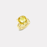 12.79ct Cushion Yellow Sapphire Vein Ring