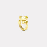 12.79ct Cushion Yellow Sapphire Vein Ring