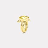 12.79ct Cushion Yellow Sapphire Vein Ring