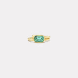 2.06ct Cushion Lagoon Green Tourmaline Vein Ring