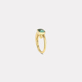 2.06ct Cushion Lagoon Green Tourmaline Vein Ring