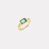 2.06ct Cushion Lagoon Green Tourmaline Vein Ring