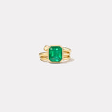 3.02ct Emerald Cut Emerald Vein Ring