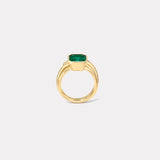 3.02ct Emerald Cut Emerald Vein Ring
