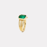 3.02ct Emerald Cut Emerald Vein Ring