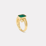 3.02ct Emerald Cut Emerald Vein Ring