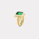 3.95ct Emerald Cut Emerald Vein Ring