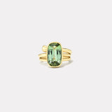 5.88ct Cushion Mint Green Tourmaline Vein Ring