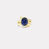 7.18ct Oval Blue Sapphire Vein Ring