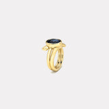 7.18ct Oval Blue Sapphire Vein Ring