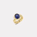 7.18ct Oval Blue Sapphire Vein Ring