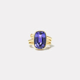 8.58ct Elongated Cushion Tanzanite Vein Ring