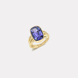 8.58ct Elongated Cushion Tanzanite Vein Ring