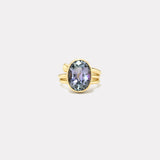8.9ct Oval Unheated Tanzanite Vein Ring