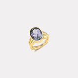 8.9ct Oval Unheated Tanzanite Vein Ring