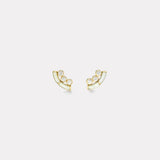 White Mother of Pearl Crested Inlay Diamond Studs