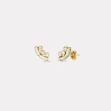 White Mother of Pearl Crested Inlay Diamond Studs