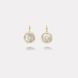 Midi Compass Hook Earrings with Mother of Pearl