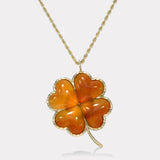 Talisman Grandfather Clover Pendant - Carnelian