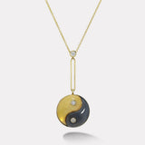 Yellow Beryl and Grey Chalcedony Double Stone Yin Yang Pendant