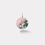 Double Stone Yin Yang Charm - Pink Opal and Moss Agate