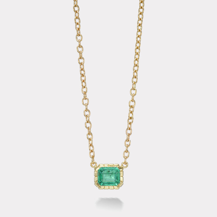 One of a Kind 3.27ct Emerald Heirloom Bezel Pendant