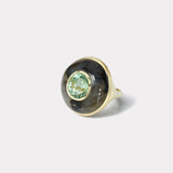 Classic Lollipop Ring - 5.65ct Mint Tourmaline in Hand Carved Labradorite