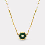 Mini Compass Pendant with Malachite