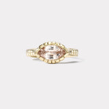 1.98ct Unheated Peach Sapphire Heirloom Bezel Ring