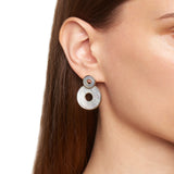 Dark Mother of Pearl Swivel Earrings