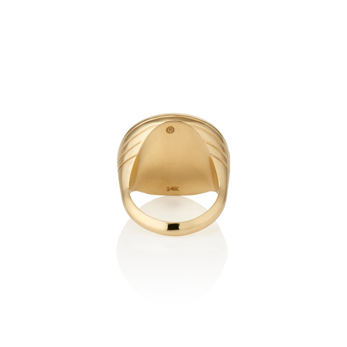 Compass Ring with Mother of Pearl and Blue Sapphire