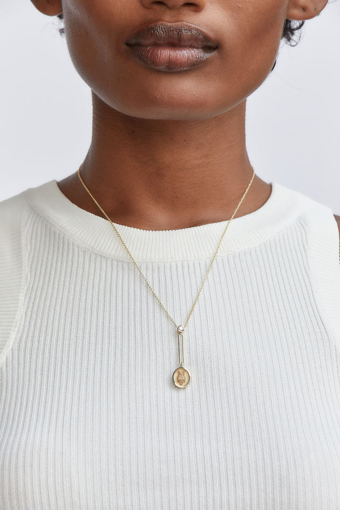 Fantasy Signet Pendant Necklace - Owl