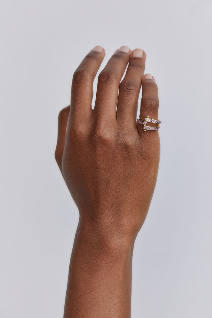 Magna Ring - Square cut Pink Sapphire