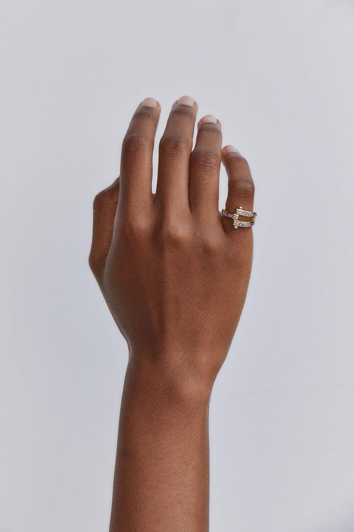 Magna Ring - Square cut Pink Sapphire