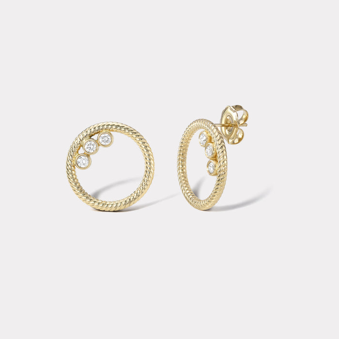 14k Modern Love Diamond Earrings