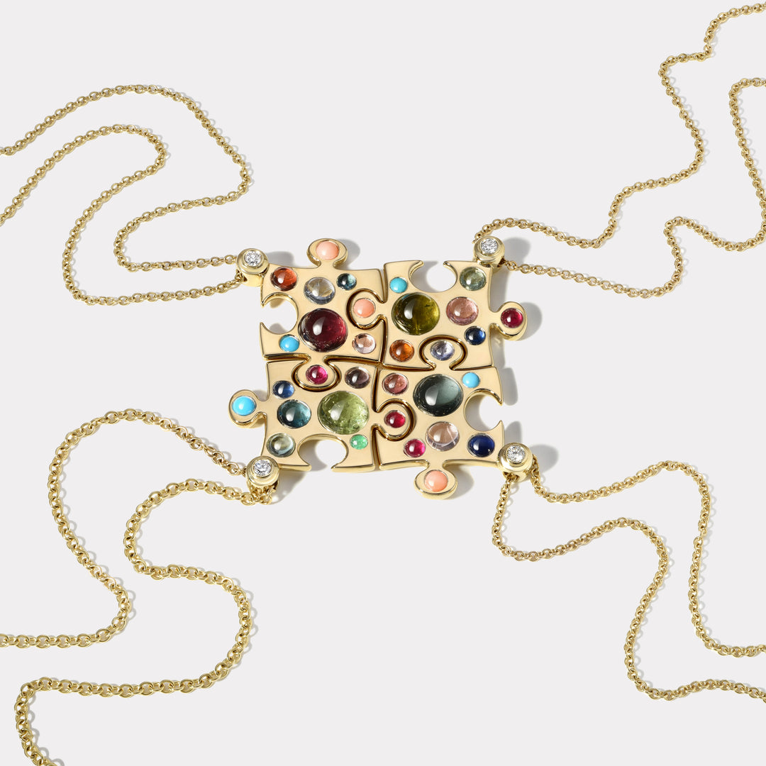 Cabochon Gemstone Impetus Puzzle Pendant Retrouvai