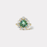 2.78ct Green Tourmaline Diamond Heirloom Bezel Ring