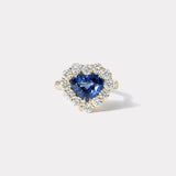 3.24ct Blue Sapphire and Diamond Heirloom Bezel Ring