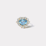 3.2ct Aquamarine and Diamond Heirloom Bezel Ring