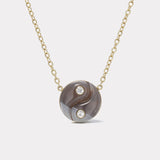 Double Agate Medium Yin Yang Pendant