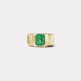 Pleated Solitaire Band - 2.39ct Emerald