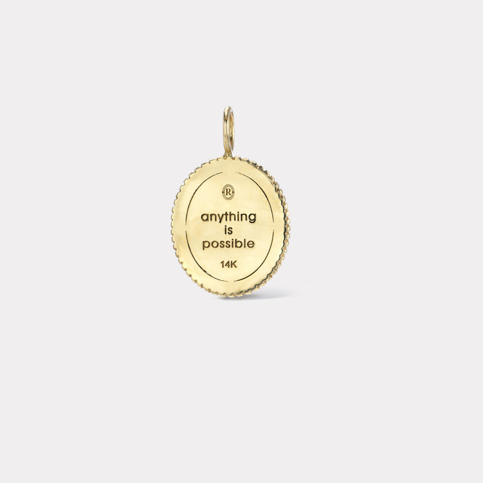 Twisted Gold Frame Flying Pig Charm