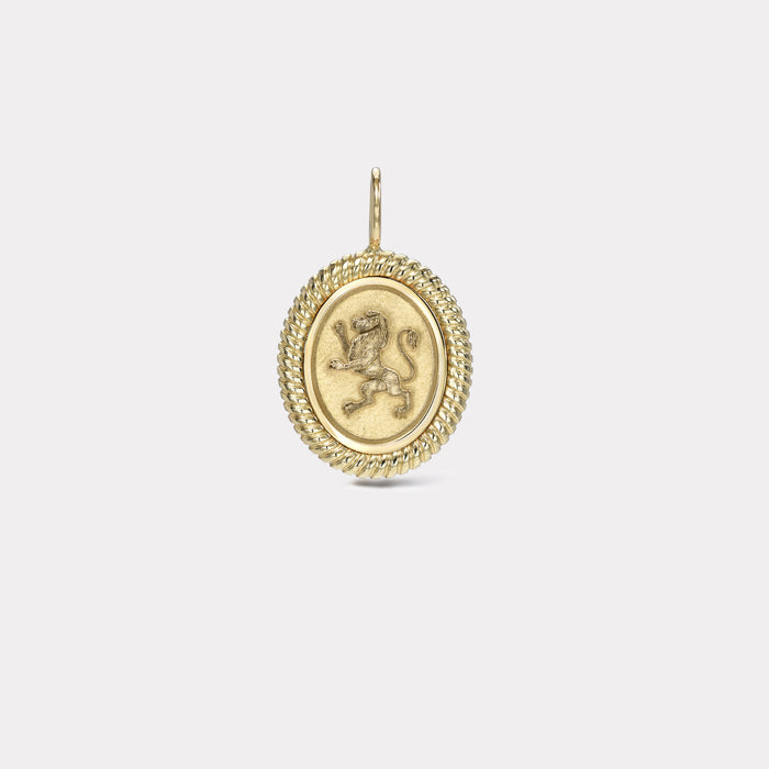 Twisted Gold Frame Lion Charm