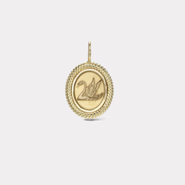 Twisted Gold Frame Swan Charm
