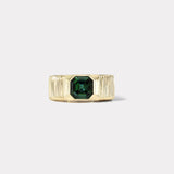 Pleated Solitaire Band - 2.12ct Forest Green Tourmaline