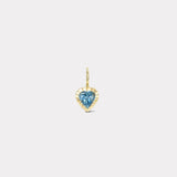 Heirloom Bezel .80ct Blue Heart Aquamarine Charm