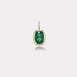 3.47ct Oval Emerald Heirloom Bezel Charm