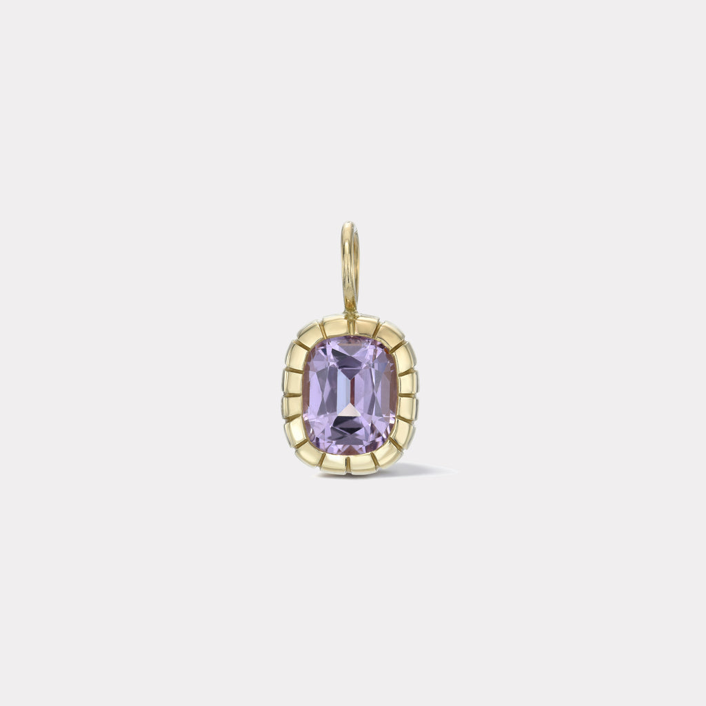 One of a Kind 3.4ct Unheated Lavender Sapphire Heirloom Bezel Charm
